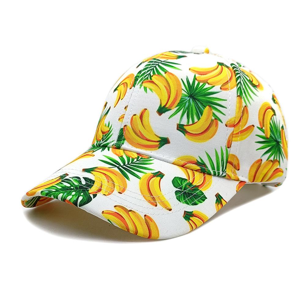 Spring/Summer Fashion Fruit Print Baseball Hat Soft Top Banana Duck Tongue Hat Unisex Pop Avocado Sunshade Duck Cap