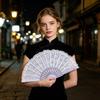 Ретро Цветочный Кружевной Складной Веер Свадебная Вечеринка Ручной Веер для Невесты Портативный Летний Веер Декорация Реквизит для Танцевальных Выступлений Аксессуары для Вечеринки