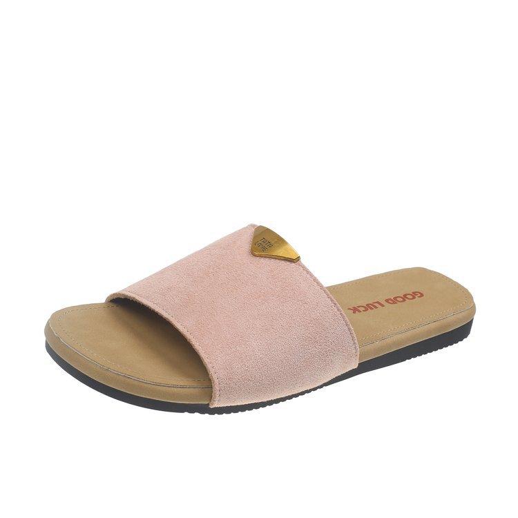 Internet celebrity soft flat-bottomed Boken slippers women's 2025 summer new soft leather women's shoes non-slip versatile casual one-word slippers