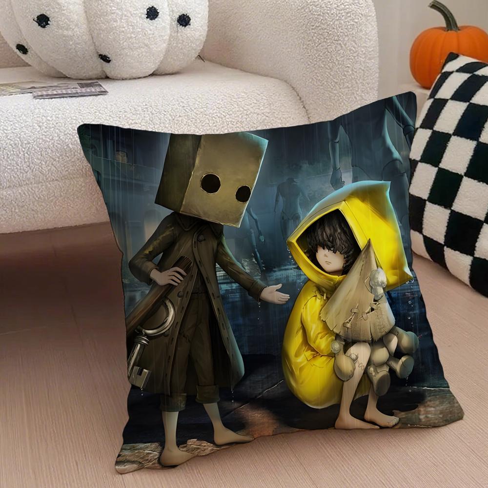 Триллер ИГРА LLittle Nightmares Наволочка Чехол для подушки-плед Скрытая пуговица Прочный полиэстер Подушка на стул