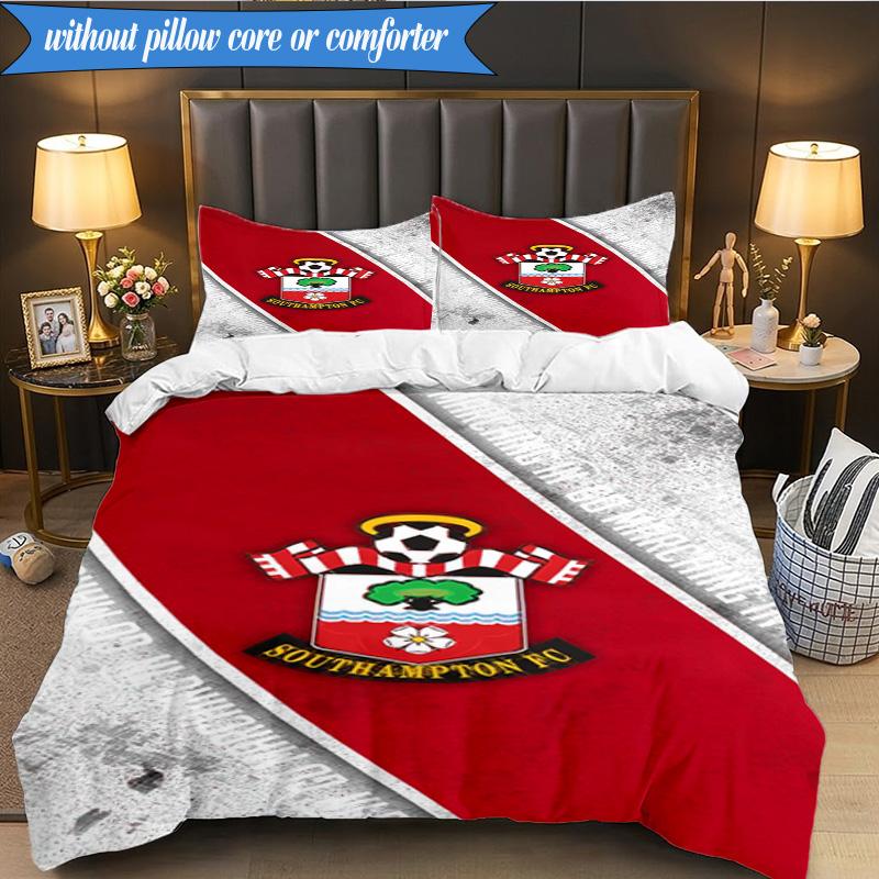 3PCS Fc Crest Design Printed Soft Bedding Set,Including 1pc Duvet Cover And 2pcs Pillowcases Perfect for Bedroom, Dormitory, Fan gift