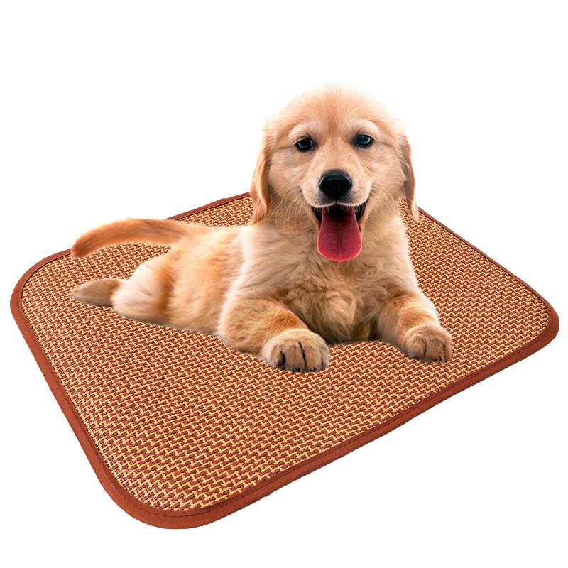 1шт охлаждающая подставка для кошек и щенков тканая кровать удобная для питомцев новая спальная подушка натуральная летняя кровать коврик ротанг