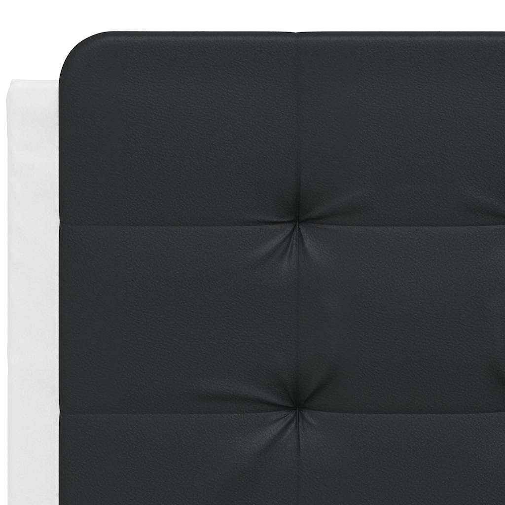 Bed Frame without Mattress Zadar White and Black 140 x 200 cm Faux Leather