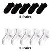 Комплект из 5 шт. хлопковых носков-лодочек с низким верхом, дышащие носки с защитой от пота и запаха, с коротким носком и длиной до середины икры