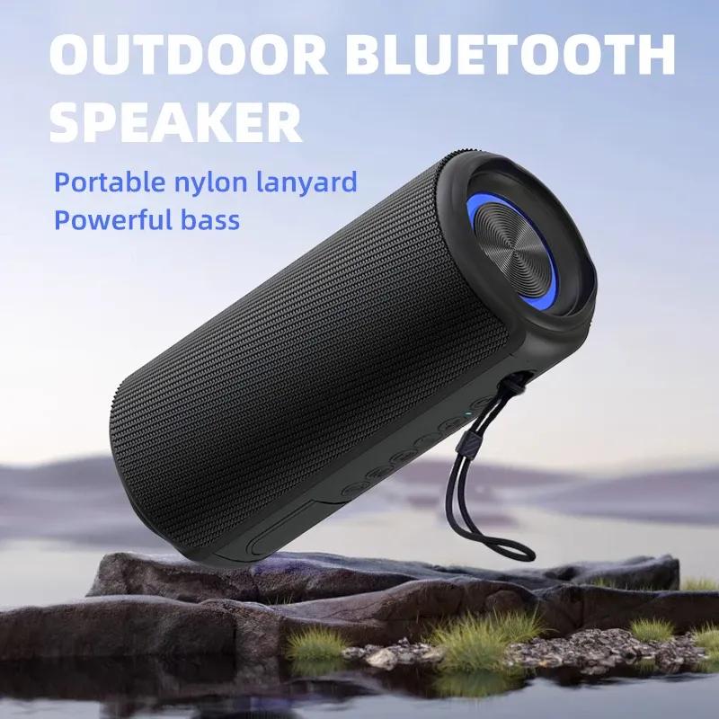 Портативная колонка, Беспроводная Bluetooth-колонка, Водонепроницаемость IPX7, Громкий стереозвук 40 Вт, Более 13 часов воспроизведения со светом, для дома и улицы