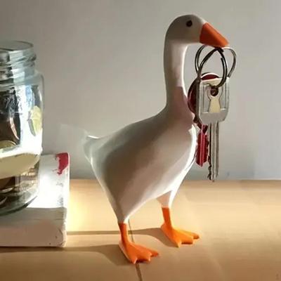 Гусь Утка Брелок Фигурка Украшение для дома Скульптура животного для кладовой