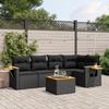 VidaXL Salon de Jardin avec Coussins 6 pcs, Canapés de Terrasse, Ensemble de Meubles de Patio, Mobilier d'Extérieur, Noir 3226790