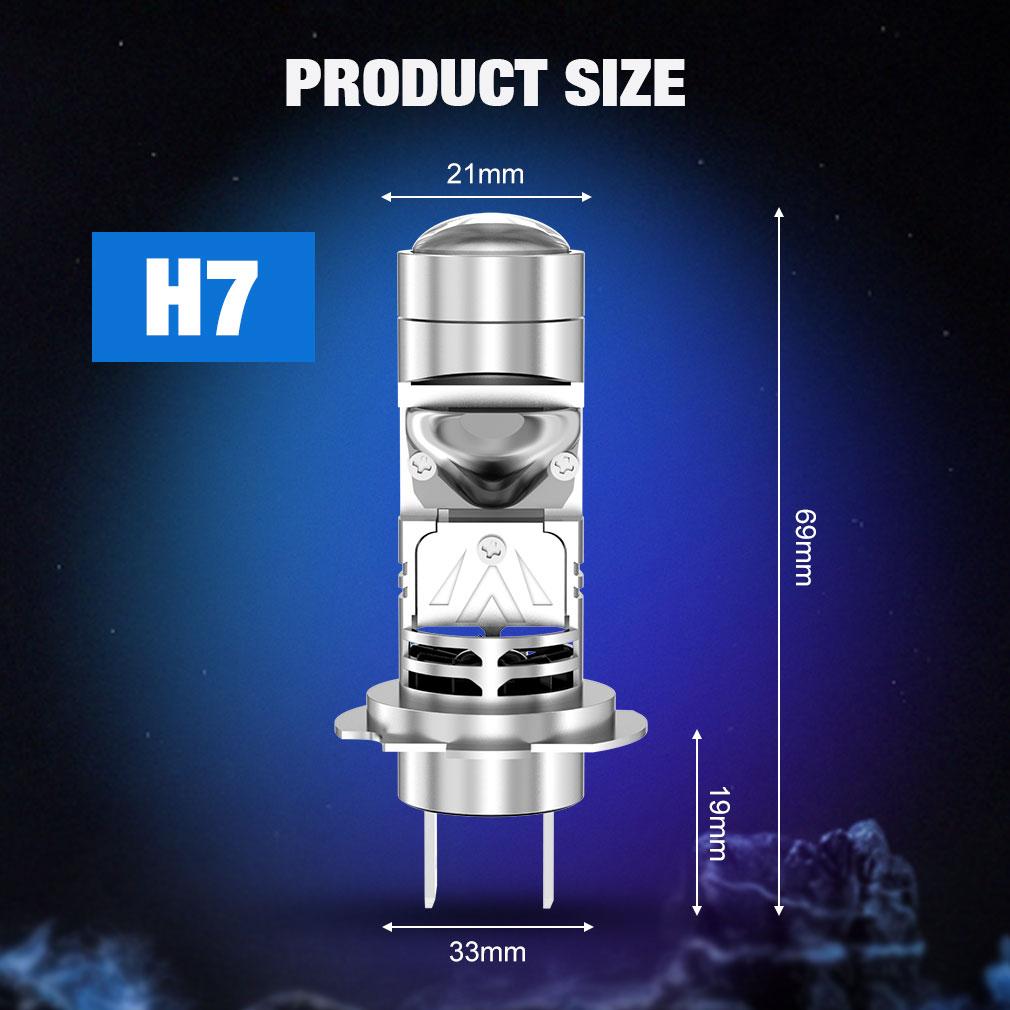 2 шт. H7 светодиодные линзы для проектора лампы фар 1:1 светодиодный проектор беспроводной мини-объектив 20000 лм 60 Вт автомобильная Plug&Play турболампа 6500 К белый LHD