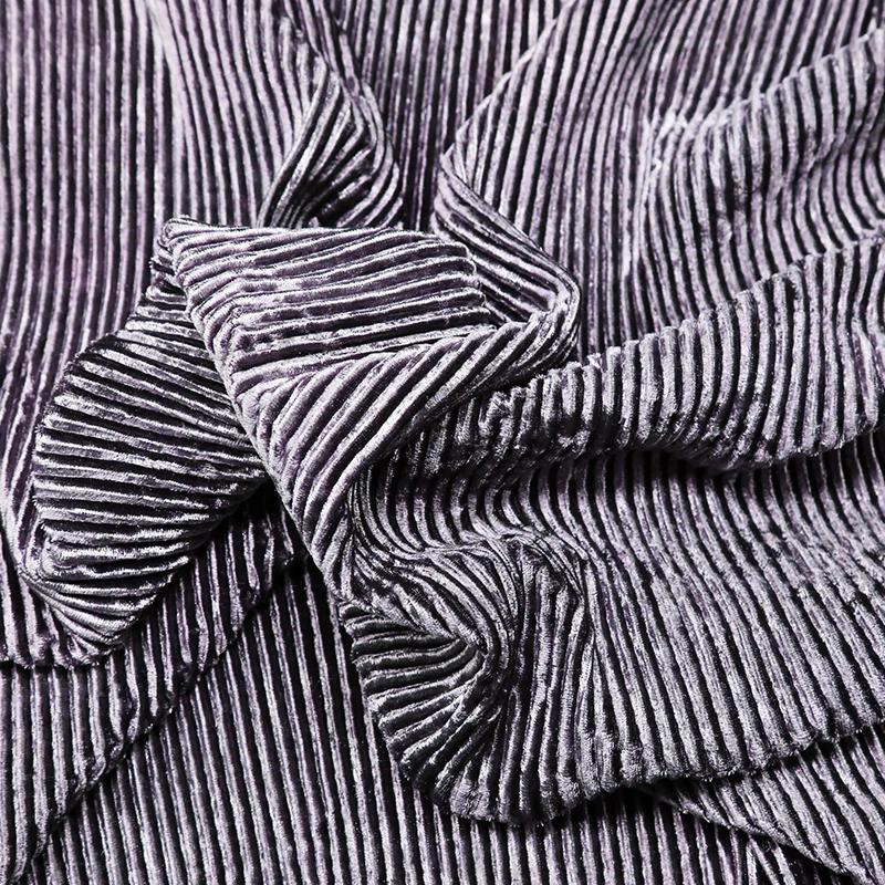 100x155см Слегка эластичная мягкая драпирующаяся ткань с покрытием и принтом, бархатная ткань в вертикальную полоску для дизайнерской одежды, ткань для шитья своими руками