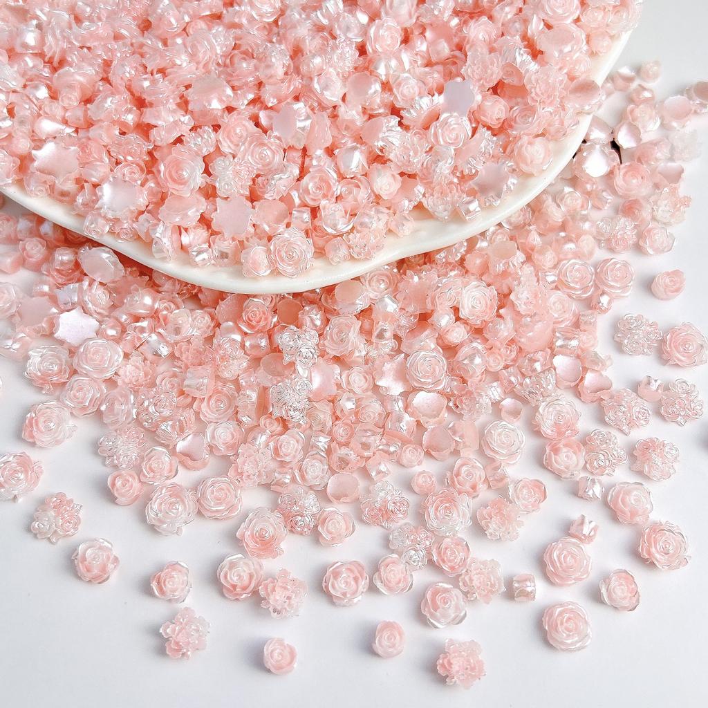 New Resin Luminous Mixed Rose Flower Nail Decorations DIY Wearable Nail Art Accessories Wholesale