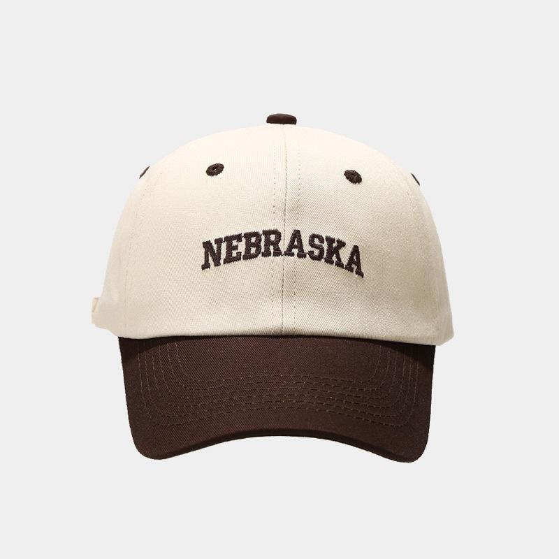 Fashion Hat color-blocking versatile Korean spring/summer baseball cap, face-flattering, small color-block letter versatile, suitable for round faces