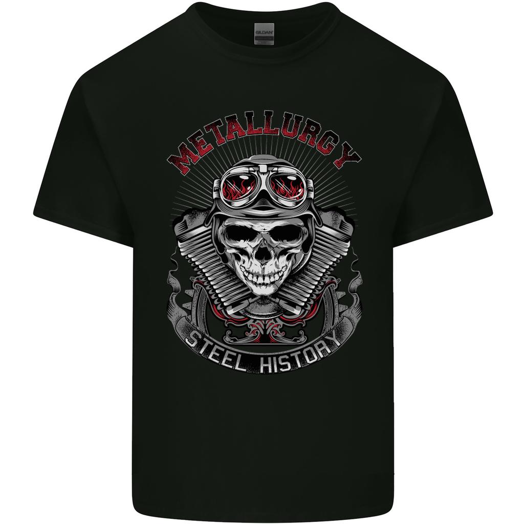 Biker Metallurgy Motorbike Motorcycle Skull Unisexs Light Cotton TShirt