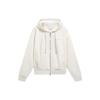 Pure Color Simple Zip-Up Hoodie Women Tops Off-White AWDT022-1