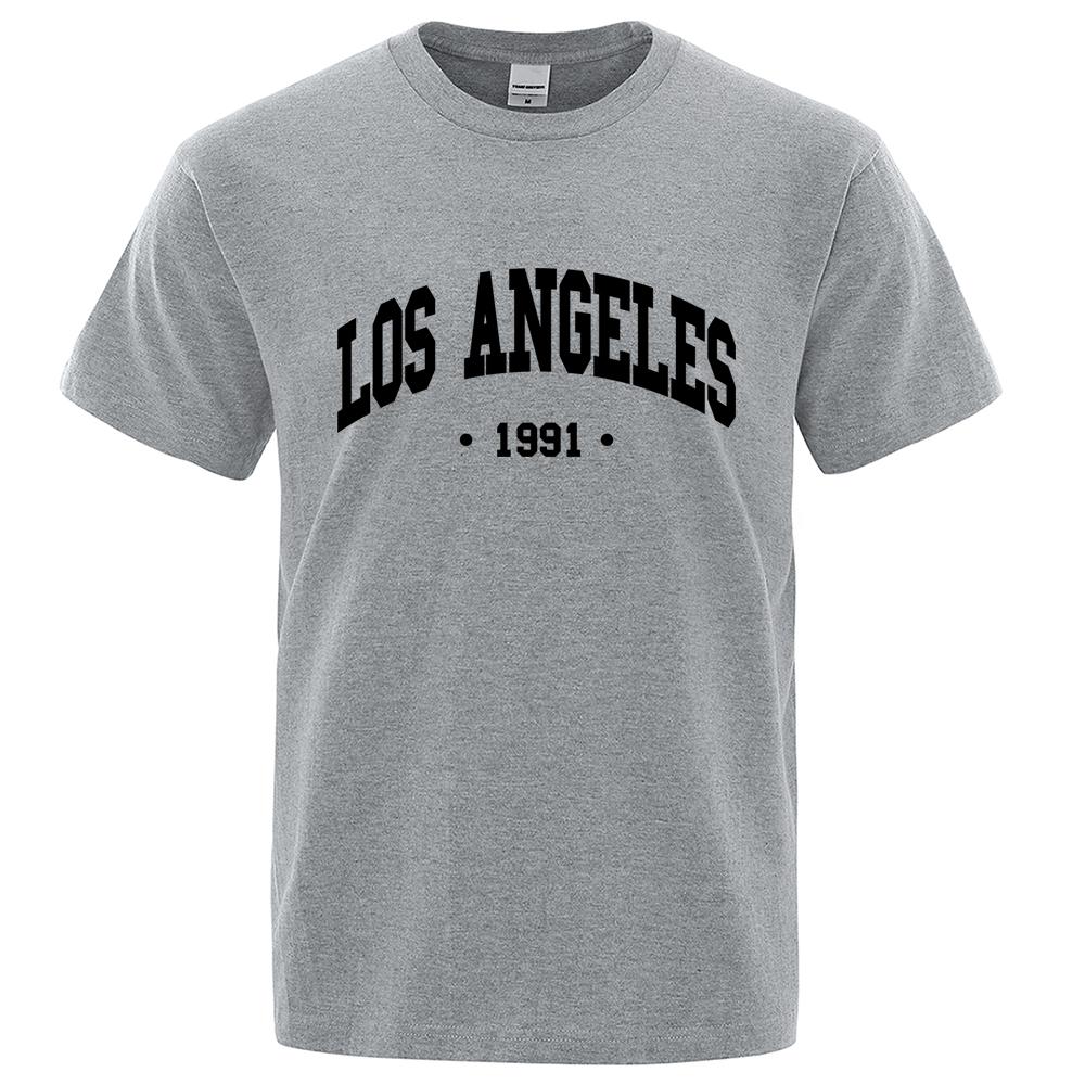 Хлопок 1991 года США Город Письмо Печать Одежда Мужская Оверсайз Дышащая Футболка Летний Свит Роскошная Футболка Хлопок Готическая Футболка