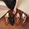 Туфли Женские 2025 Тапочки Каблуки Резиновые Шлепанцы Золотые Сандалии Высокие Гавайские Скандалы Слайды Рим Обувь на Высоком Каблуке Леди Золото