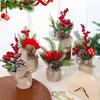 Artificial Simulation Plant Flower Red Berries Christmas Tree Home Decorations Garland DIY Supplies Holiday New Year Ornament