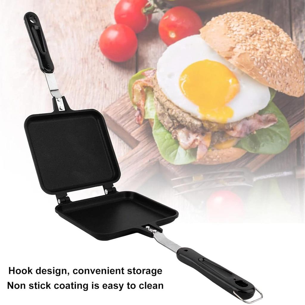 Двусторонняя сковорода, сыроварка на гриле, сэндвичница с антипригарным покрытием, перекидная сковорода-гриль для тостов, вафель панини