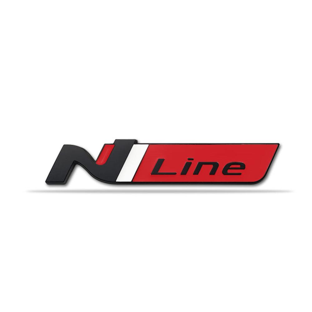 CMQW3 Car 3D Metal Sticker For Hyundai Avante Elantra N Sonata N Line Veloster KONA i30 Fastback Trunk Badge Fender Trim Logo Decorate