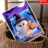 Halloween pearl painting handmade diy art cute white figure pumpkin moon waterfall pearl home decoration painting