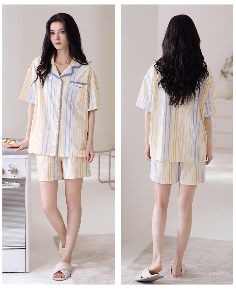 Paibangnu pure cotton new cardigan fashionable summer girls skin friendly can be worn as home clothes fd