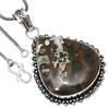 Pendant Rainforest Jasper Gemstone Handmade Antique Silver Jewelry 2.25"
