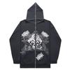 Full Zip Hooded Sweatshirt Gothic Streetwear Oversized Jacket Men Women Y2K Style