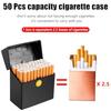 1Pcs Cigarette Case for King Size 50 Capacity Cigarettes Box Plastic Portable Thin Cigar Boxes Pocket Cigarettes Holder Storage