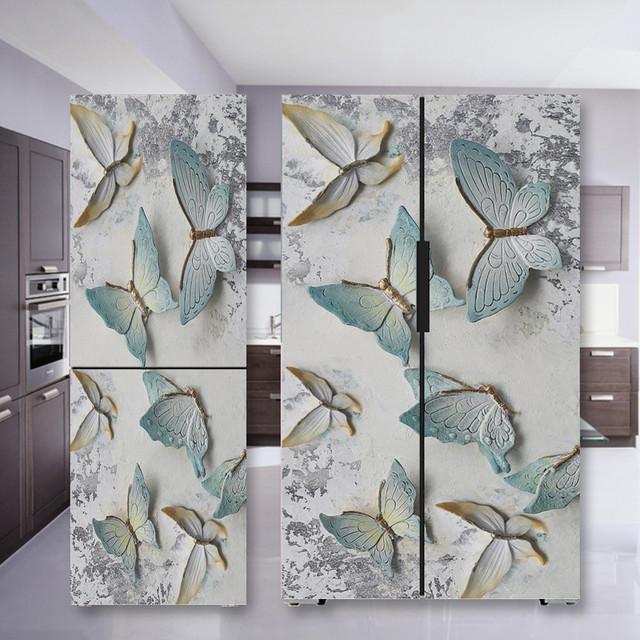 Наклейка на холодильник с кофе, дверная крышка, ПВХ, обои на холодильник, виниловая самоклеящаяся съемная наклейка на стену для замораживания, домашний декор