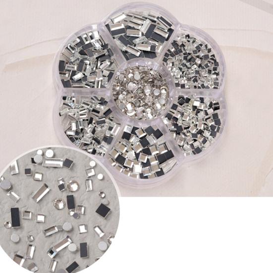 1 Box Nail Decals Cute 3D Effect Resin Nails Aurora Rhinestone Tools DIY