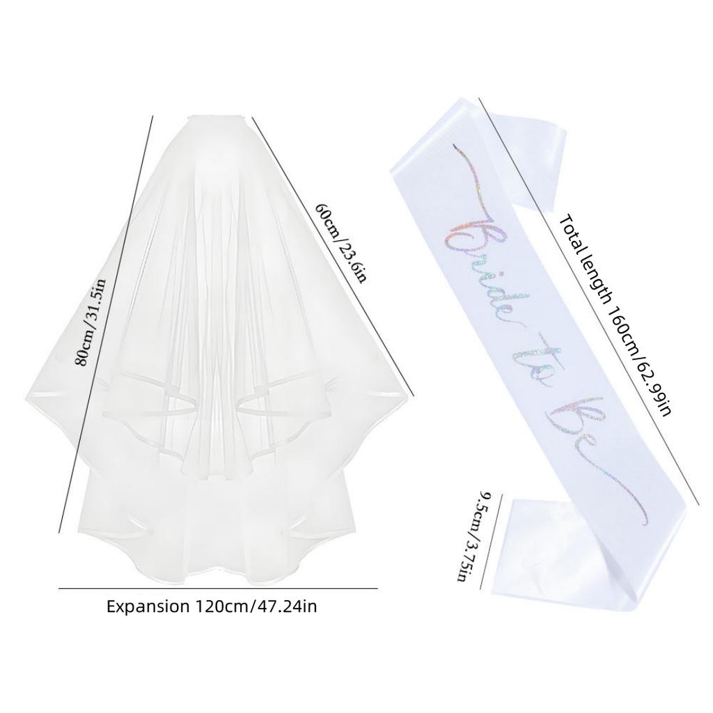 Набор для девичника Невесты Включает Повязку Невесты, Фату Белую для Девичника Невесты, Свадьбы, Девичника Набор Повязок НЕВЕСТА