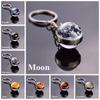 Sun Earth Double Side Glass Ball Nebula Moon Keychain Solar System Planet Keyring Luminous