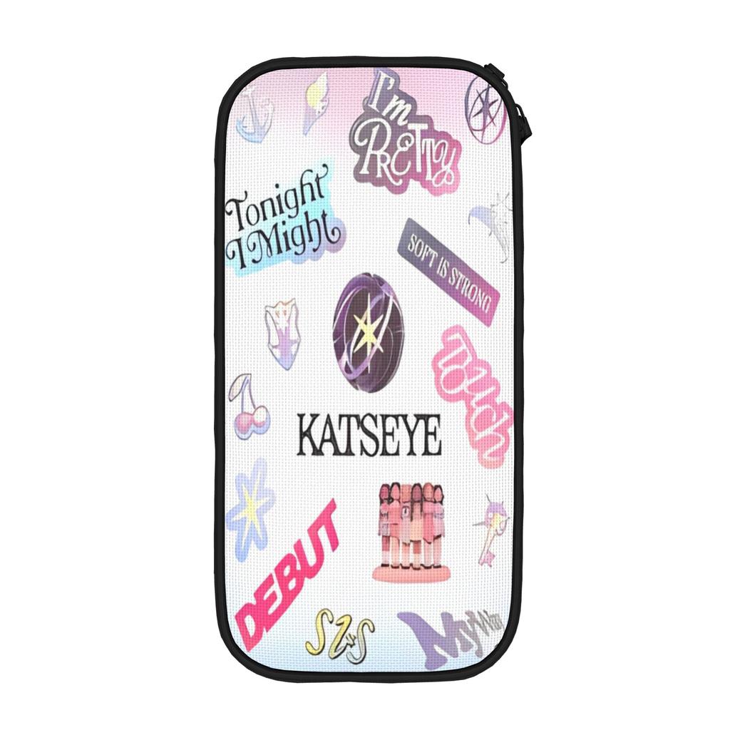 Fashion Katseye Pencil Cases Kpop Music Pencilcases Pen Holder for Girls Boys Big Capacity Bags Students School Gift Accessories