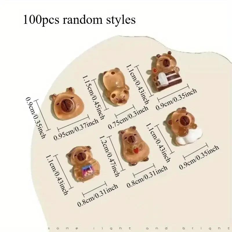 20pcs Mini Capybara Decorations Animal Ornaments, Lightweight Resin Crafts for Nail Art Desk Decor - Perfect Christmas