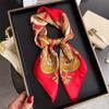 Vintage paisley printed silk scarf square scarf premium shawl sunscreen neck small square scarf headscarf women's scarf