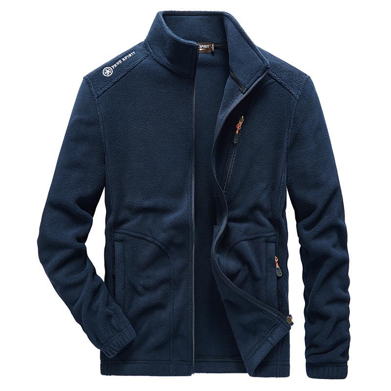 Double -Sided Fleece Jacket Polar Fleece Warm Fleece Jacket Men 'S Top Cardigan Outdoor Sports Sweater