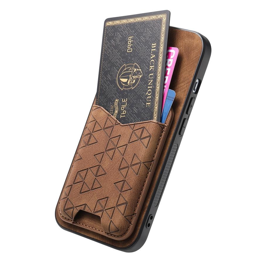 Чехол-кошелек с тиснением в виде геометрической фигуры для iPhone, Samsung, Xiaomi, Google, кожаный чехол-книжка из искусственной кожи с отделениями для карт