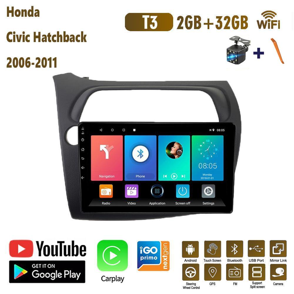 Беспроводное автомобильное радио Carplay для Honda Civic Hatchback 2006-2011 Android мультимедийный видеоплеер GPS-навигация WIFI 2 + 32 ГБ