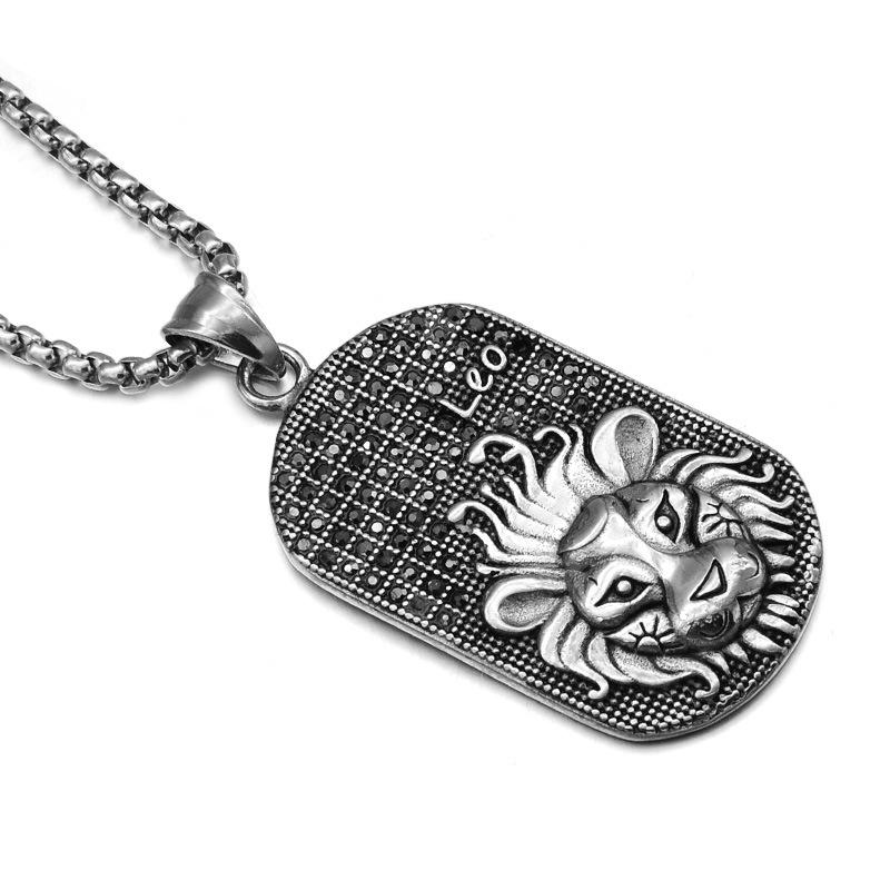 Цепочка из титановой стали для мужчин и женщин. Кулон 12 созвездий. Знаки зодиака в подарок