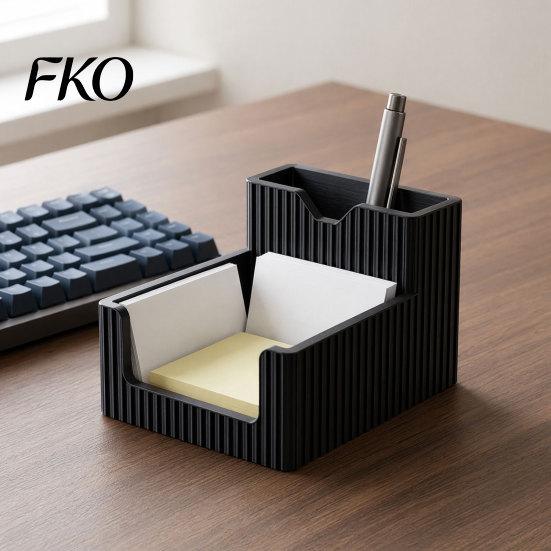 Solid Base Pen Holder 3D Printed Holder, 2-in-1 Stand & Sticky Desktop Notepads Multifunctional Organizer for Home Office Study Decoration