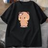 Men T-shirt Cute Cartoon Bubu Is Throwing Flip-flops At Dudu Tshirt Funny Cotton Short Sleeve Grpahic T Shirts Mens Tops 71812