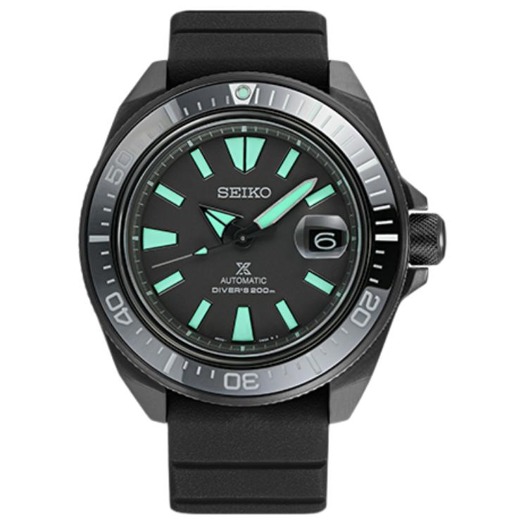 Seiko Prospe Автоматический Механический Механизм Силиконовый Ремешок Часы Мужские Часы Черный Циферблат SRPH97K1