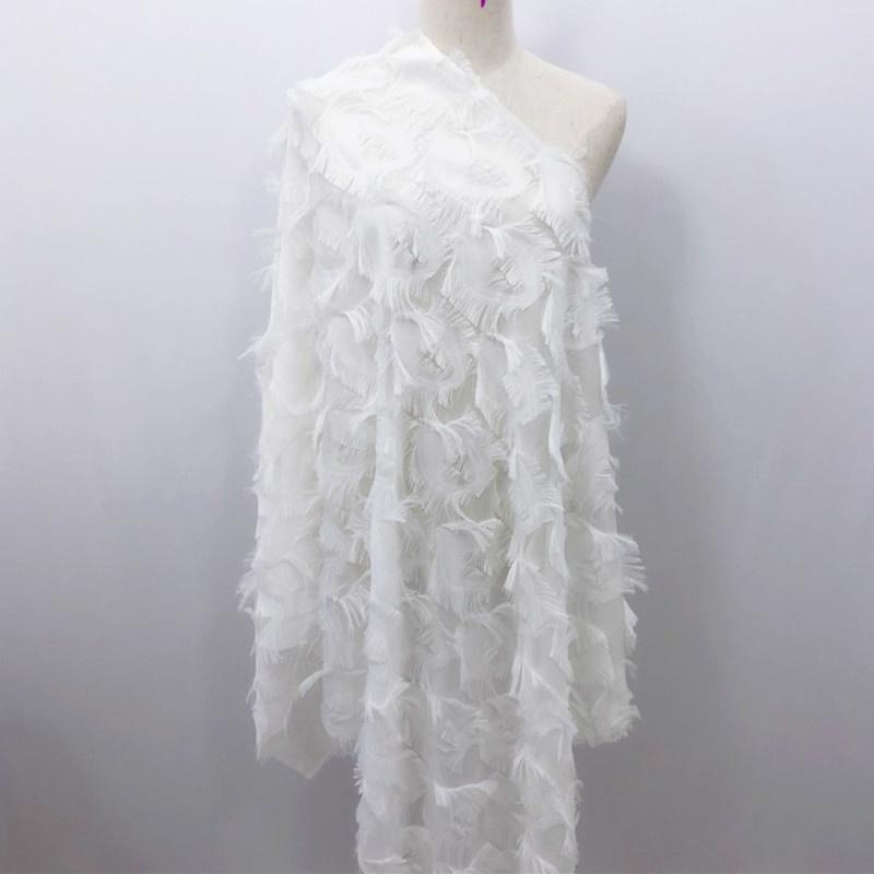 Ткань с кисточками, бахрома из искусственных павлиньих перьев, ткань ручной работы, сделай сам, для платья, юбки, костюма