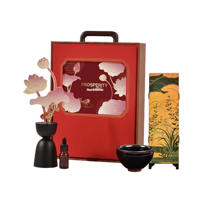 Qingpu Tang Lotus & Fish Incense Burner Set