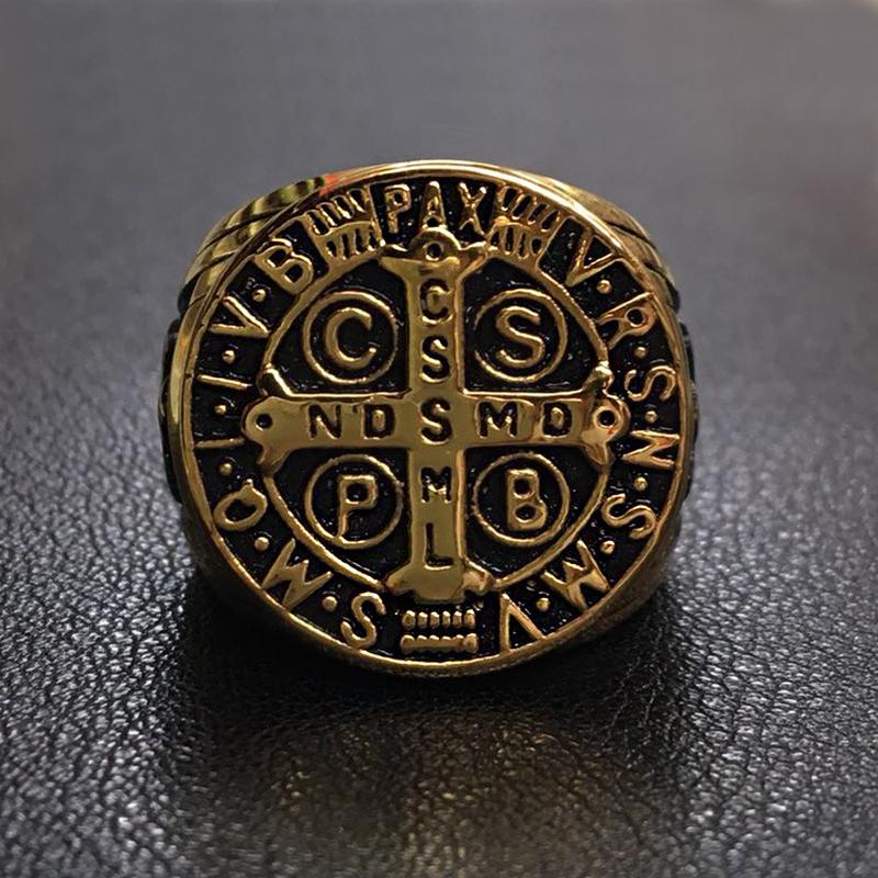 Новое кольцо из нержавеющей стали CSPB Cross Gold Мужское кольцо из нержавеющей стали