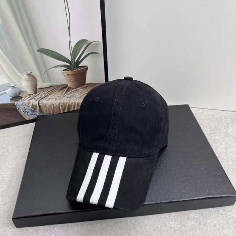 Hat Men'S And Women'S Outdoor Cap Spring Solid Color Extended Brim Baseball Cap Striped Hat