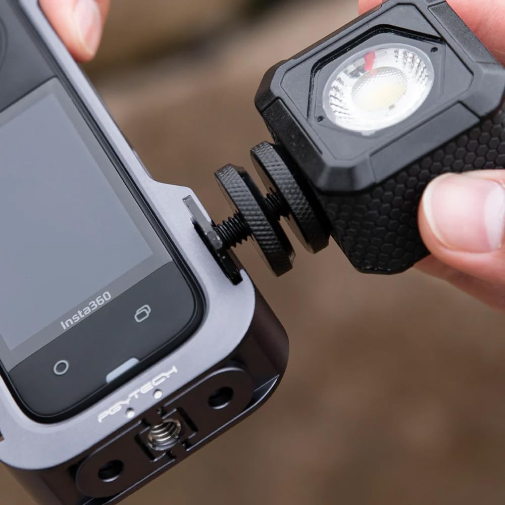Универсальная рамка PGYTECH Insta360 X4 для Insta360 Поддерживает вертикальную и горизонтальную ориентацию Открывается и закрывается для плавной работы с винтами Холодный башмак Экшн-камера и