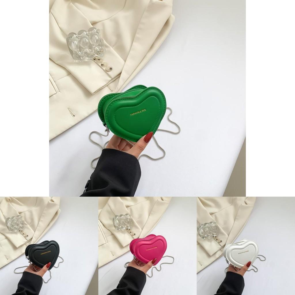 Cute And Stylish Heart-shaped Crossbody Bag For Women With Trendy Pu Material And Chic Ins Look
