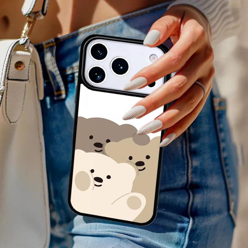 Кавайный Милый Медведь Корейский Животный Чехол Для Телефона Для iPhone 17 Air 14 15 13 12 Max Чехол Для Apple 14 15 16 16e 11 Pro Max Plus