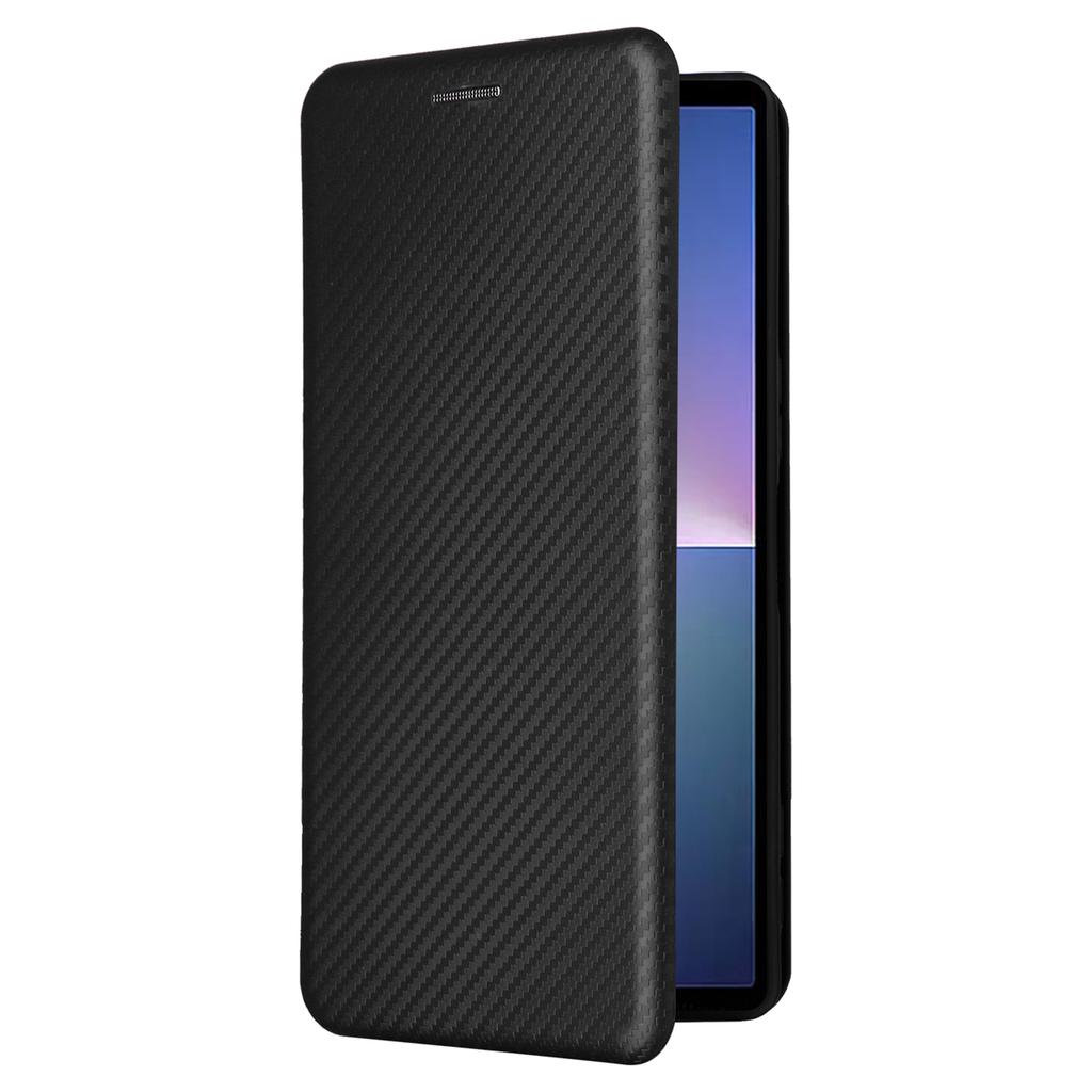 Чехол для Sony Xperia 5 V Текстура углеродного волокна Противоударный Держатель для карт Искусственная кожа Чехол для телефона