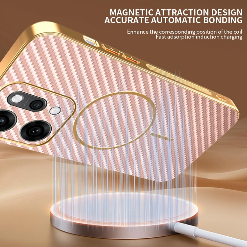 For Oppo Reno14 Pro 5G (Global) Case Carbon Fiber Textured Electroplated TPU Back Cover